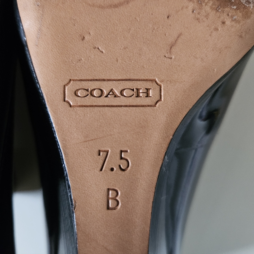 Coach Black Patent Leather Wedge Shoes - Picture 7 of 8